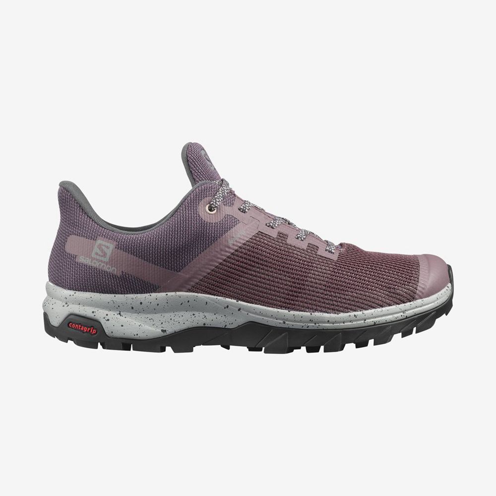 Salomon Singapore Womens Hiking Shoes - OUTLINE PRISM GTX Purple | 06128-IFVG